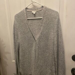 J. Jill Light Gray Textured Sweater